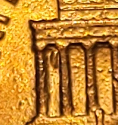 Lincoln Cent 1983 tiene una colmena de abejas entre las columnas conmemorativas. Envío gratuito.  Foto 1 de 4
