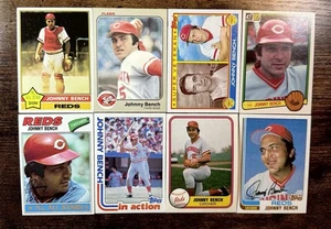 Johnny Bench LOT 8 Topps Fleer Donruss 1976 - 1983 EX+ Cincinnati Reds All Star - Picture 1 of 4