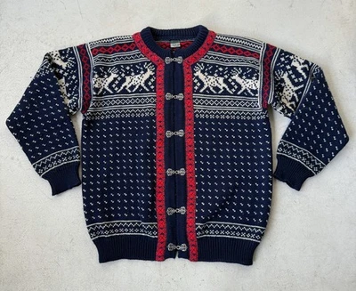 Vtg Dale of Norway Men's Classic Reindeer Cardigan Wool Sweater XL 54 - Image 1 of 4