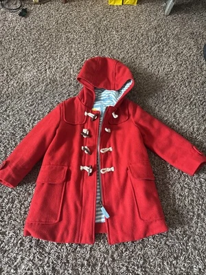 Abrigo Hannah Anderson Talla 4-5 Años Rojo Cremallera con Capucha Foto 1 de 4