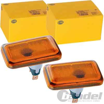 2x HELLA Indicatore Freccia Laterale Giallo Adatto A per Audi A6 80 VW Golf 1 + - Immagine 1 di 3