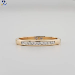 0.20 TCW Round Cut Channel Setting Lab-Grown Ring 925 silver Labstone - Picture 1 of 4