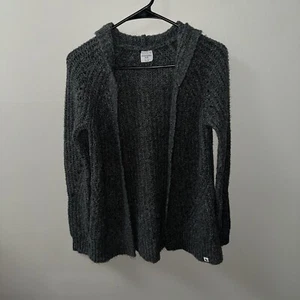 Abercrombie Kids Cardigan Sweater Girls Large Gray Open Front Hood Preppy - Picture 1 of 7