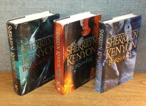 LOT Sherrilyn Kenyon BORN OF NIGHT FIRE ICE League Trilogy HARDCOVERS Book Club - Imagen 1 de 8