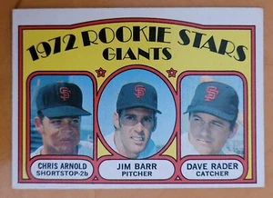 1972 O PEE CHEE OPC BASEBALL 232 ROOKIE STARS GIANTS ARNOLD / BARR / RADER EX - Picture 1 of 2
