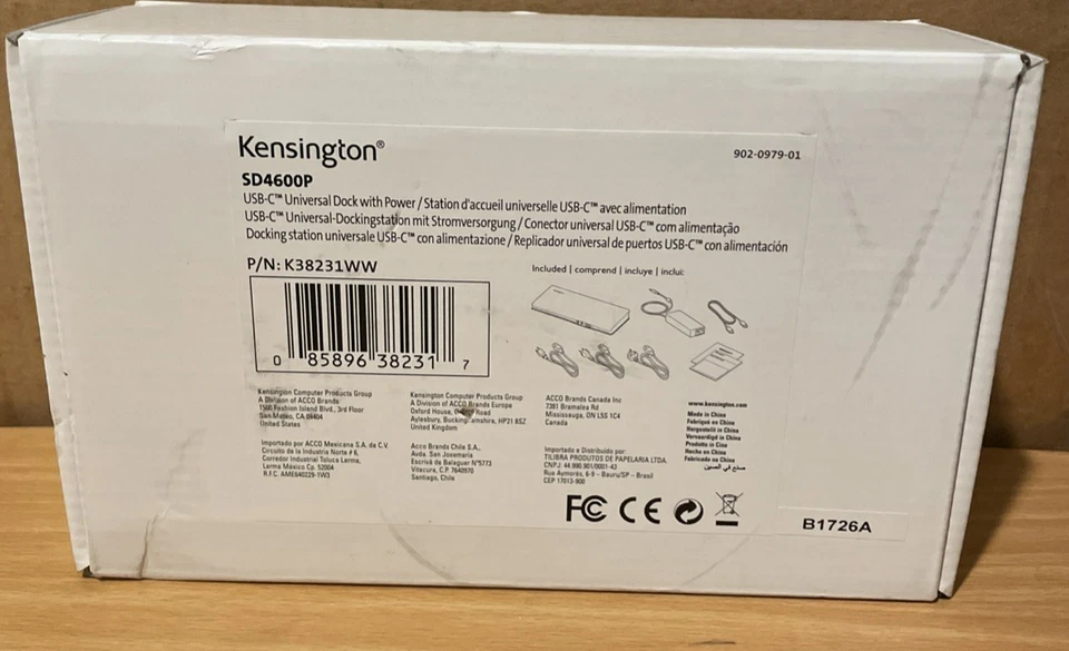 Kensington Sd4600p Usb-c Dock With Power Delivery K38231 M01338