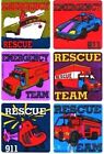 6 x Square Stickers ~ Emergency Rescue Team Fire Chopper Ship Police Foil ~