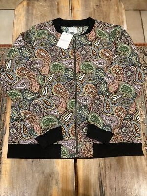 Modcloth Compania Fantastica Paisley Tapestry Bomber Jacket Size Large - Image 1 of 4