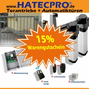 Drehtorantriebe Flügeltor Türantrieb Hebelarm Antrieb bis 4m 2-flg Fernbedienung - Picture 1 of 2