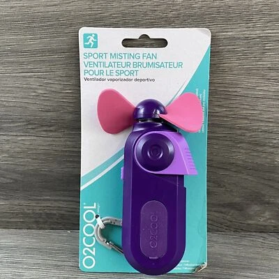 Mosquetón deportivo O2Cool ventilador de bolsillo de nebulización púrpura ¡funciona muy bien! Foto 1 de 4