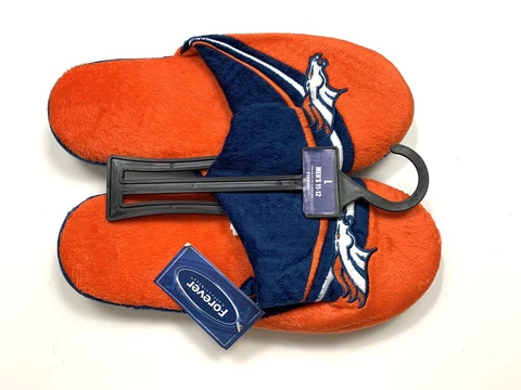 Denver Broncos Mens Slippers Slides Flip Flops NFL Closed Toed LARGE (11-12) Cover