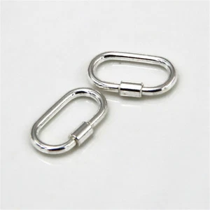 2 conectores de broches de tornillo ovalados de plata de ley 925 para collar pulsera hágalo usted mismo - Imagen 1 de 9