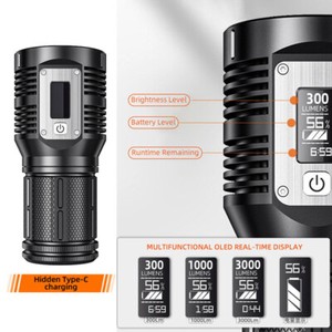 SUPERFIRE High Power Tactical Flashlight Rechargeable Torch Waterproof Lantern