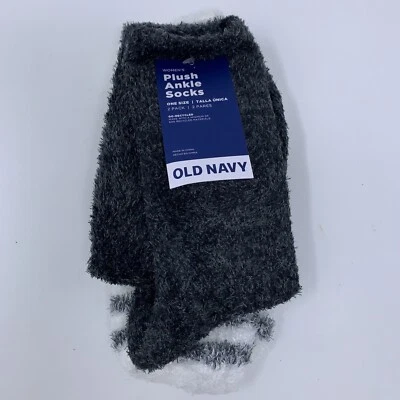 Paquete de 2 calcetines de punto acogedores a rayas gris marfil talla única azul marino antiguo para mujer nuevos con etiquetas Foto 1 de 4