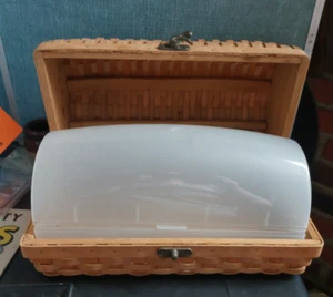 Woven Bread Box With Domed Lid 2 pc lock and lock storage - Picture 1 of 9