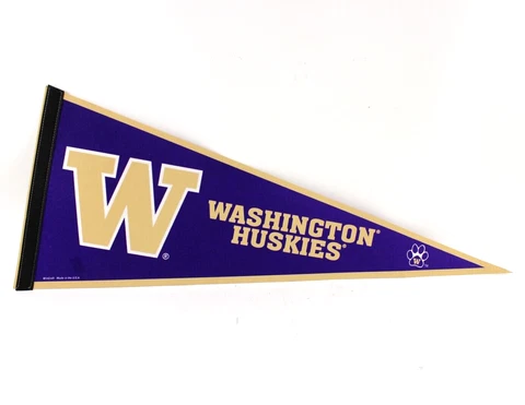 Washington Huskies Pennant Premium Felt Carded Classic 12" x 30 WinCraft NCAA Cover