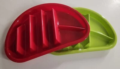 Plastic Fiesta Taco Plates, Holds 3 Tacos and 2 Sides - 2 Pack by Arrow USA MADE - Image 1 of 2