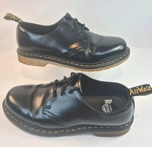 Dr Martens 1461 Iced Smooth Leather Shoes Mens UK 9 Black AW501 Classic Design - Afbeelding 1 van 19