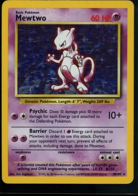 Mewtwo Holo Rare Base Set 010/130 HP - Image 1 of 2