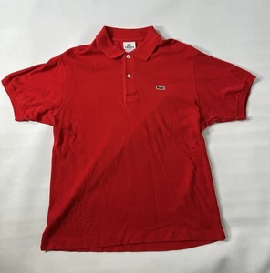Lacoste Polo Shirt Adult Large 5 Red Golf Logo Short Sleeve Outdoor Mens - Picture 1 of 12