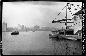 1931 Fischerboot Schiff Wohlfahrtsinsel fr Qu Manhattan NYC altes Foto Negativ D24 - Bild 1 von 1