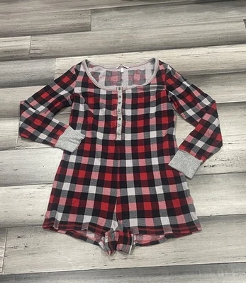 Mameluco a cuadros rojo, negro y gris Victoria’s Secret - Talla L Foto 1 de 4