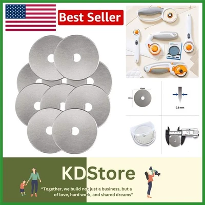 Paquete de 10 cuchillas de corte rotativas de 45 mm para manualidades de costura acolchadas compatibles con... Foto 1 de 4
