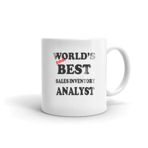 World's 2nd Best Sales Inventory Analyst Coffee Tea Ceramic Mug Office Work Cup - Picture 1 of 4