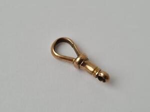 Antique 9ct Rose Gold Dog Clip for Albert Chain c.1900/ L 1.7 cm/ 1.0 g