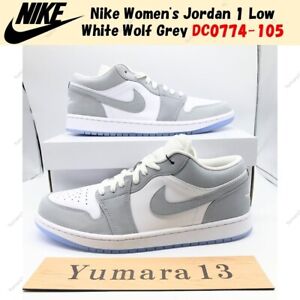 Nike Women's Jordan 1 Low  White Wolf Grey DC0774-105 US 5-15 Brand New