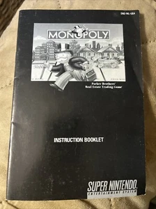 Monopoly (SNES Super Nintendo) Instruction Manual Only - Picture 1 of 2
