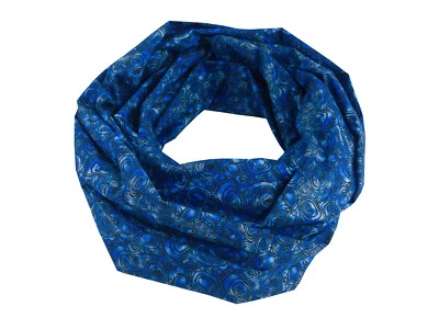 BETTINA BRUDER Damen-Rundschal Loop Kringel blau schwarz Blautöne ca. 25 cm x 140 cm- Baumwolle