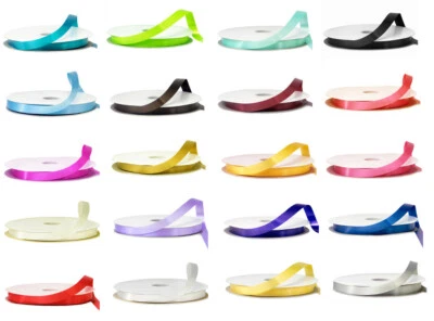 1/4" 3/8" 5/8" 7/8" 1.5" Single Face Satin Polyester Ribbon Crafts 50 100 Yards - Image 1 of 3