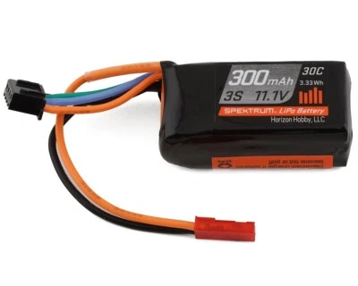 Spektrum 300mAh 3S 11.1V 30C LiPo Battery JST Connector SPMX3003SJ30 Airplane - Image 1 of 4