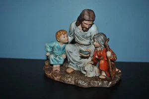 Estatuilla de Colección Obra Maestra Porcelana PESCADOR Jesús Niños Enseñar 1983 - Imagen 1 de 3