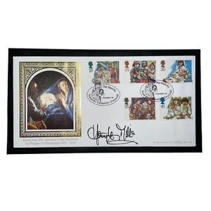 HAYLEY MILLS Signed 1994 First Day Cover Shepards Nativity Postmark Benham FDC - Picture 1 of 11