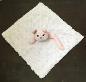 Vitamins Baby Lovey Pink Plush Kitten Cat White Minky Swirl Rosettes  - Picture 1 of 6