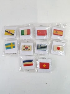 Bundle of 10 National Flag Metal Pin Badges: Vietnam, Netherlands, Sweden & ect. - Picture 1 of 21