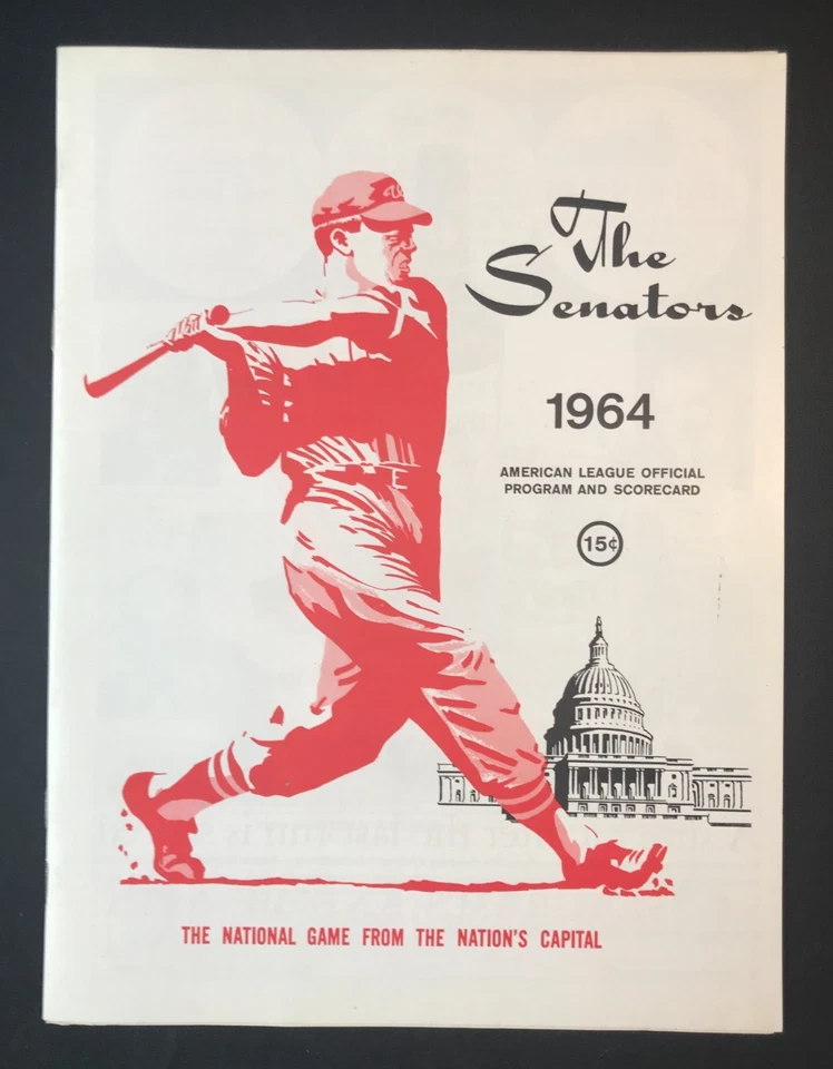 1964 Washington Senators Game Program & Scorecard MLB Baseball Souvenir AL NICE! - Image 1 of 4