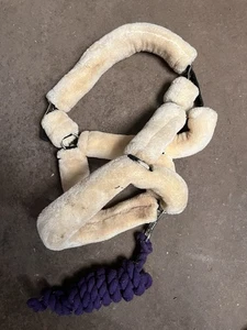 Fluffy Headcollar And Purple Leadrope - Picture 1 of 1