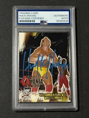 HULK HOGAN 2001 FLEER WWF WRESTLEMANIA SIGNED AUTOGRAPHED CARD PSA/DNA CERTIFIED - Image 1 of 2