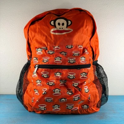 Vintage Paul Frank Orange Julius Monkey Collapsible Backpack Foto 1 de 4