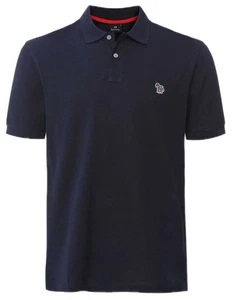 PAUL SMITH Polo Zebra Uomo M Slim Fit Blu Navy Cotone Organico - Foto 1 di 10