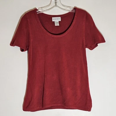 Suéter Jaclyn Smith Mujer Pequeño Rojo Manga Corta Tejido Top Camisa Acrílico Foto 1 de 4