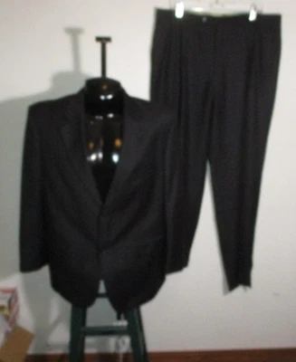 PAUL DIONE Black 100% Wool 2 Pc Suit Men's Size 44 Short, 37X32 - Image 1 of 4