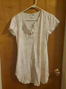 Misses Cinema Etoile nightwear white with pink paisley s small - Picture 1 of 2