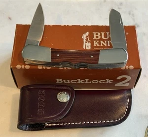 VINTAGE BUCK 535 BUCKLOCK-2  KNIFE 1991 WITH SHEATH NEVER USED IN BOX - Picture 1 of 5