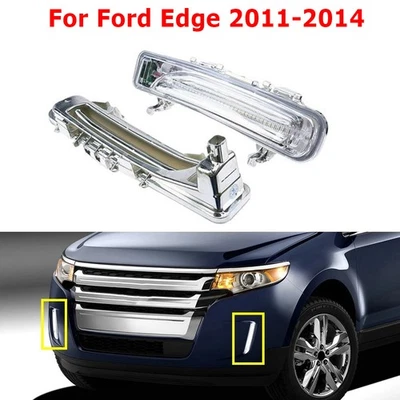 Pair Front LED Fog Light Daytime Running Lamp DRL Lights For Ford Edge 2011-2014 - Image 1 of 4