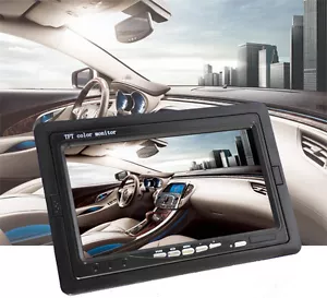 Monitor poggiatesta vista posteriore 7"" TFT LCD colore 2 ingresso video DVD VCR auto 1024x600 - Foto 1 di 8