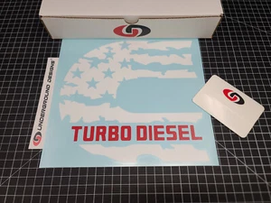 C Turbo Diesel Window Decal 10" American Flag Sticker Fits 5.9L 6.7L Ram 2500 - Bild 1 von 17